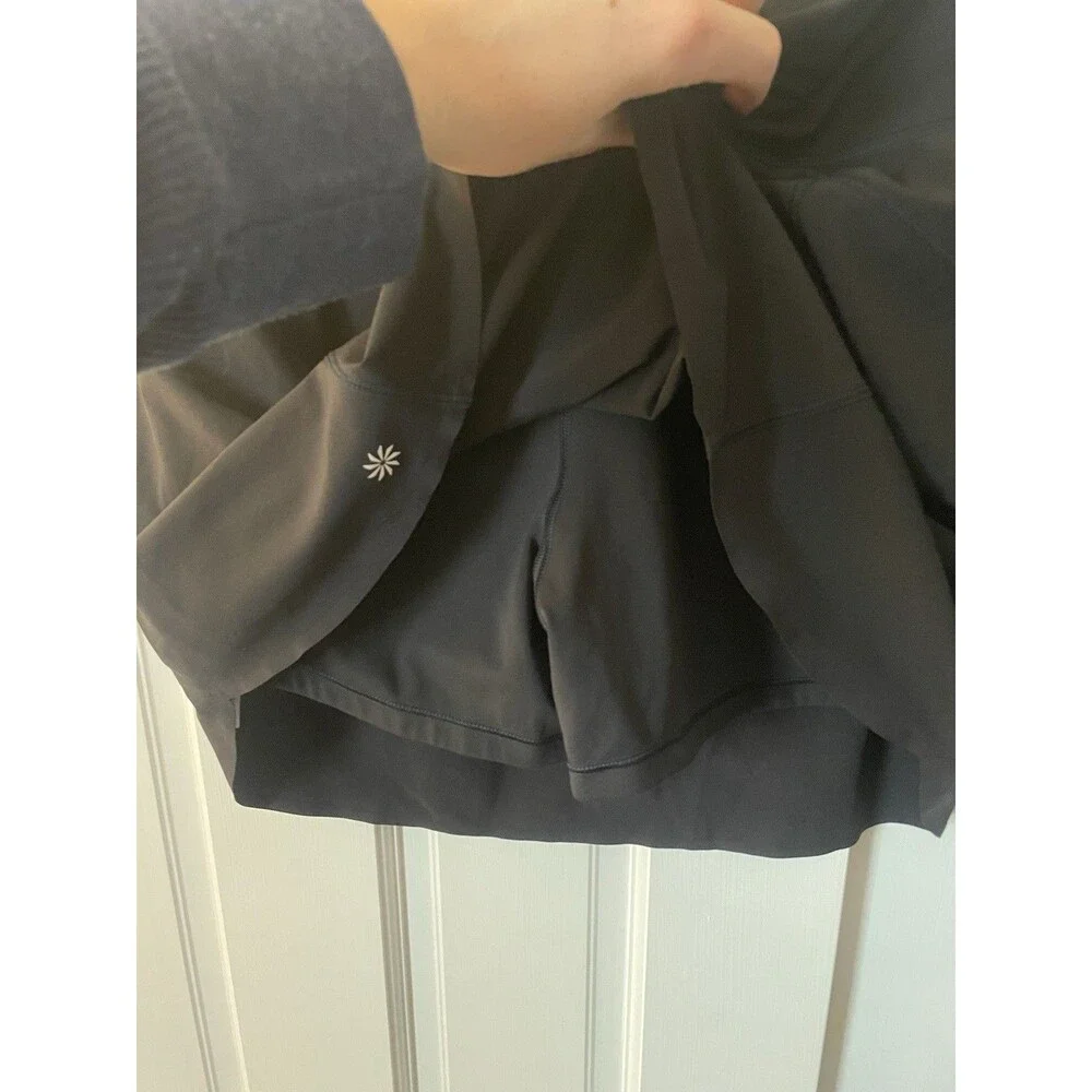 Athleta Run With It Skort 16 Black Athletic Running Tennis Skirt Large L